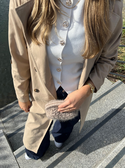 rosé clutch - beige